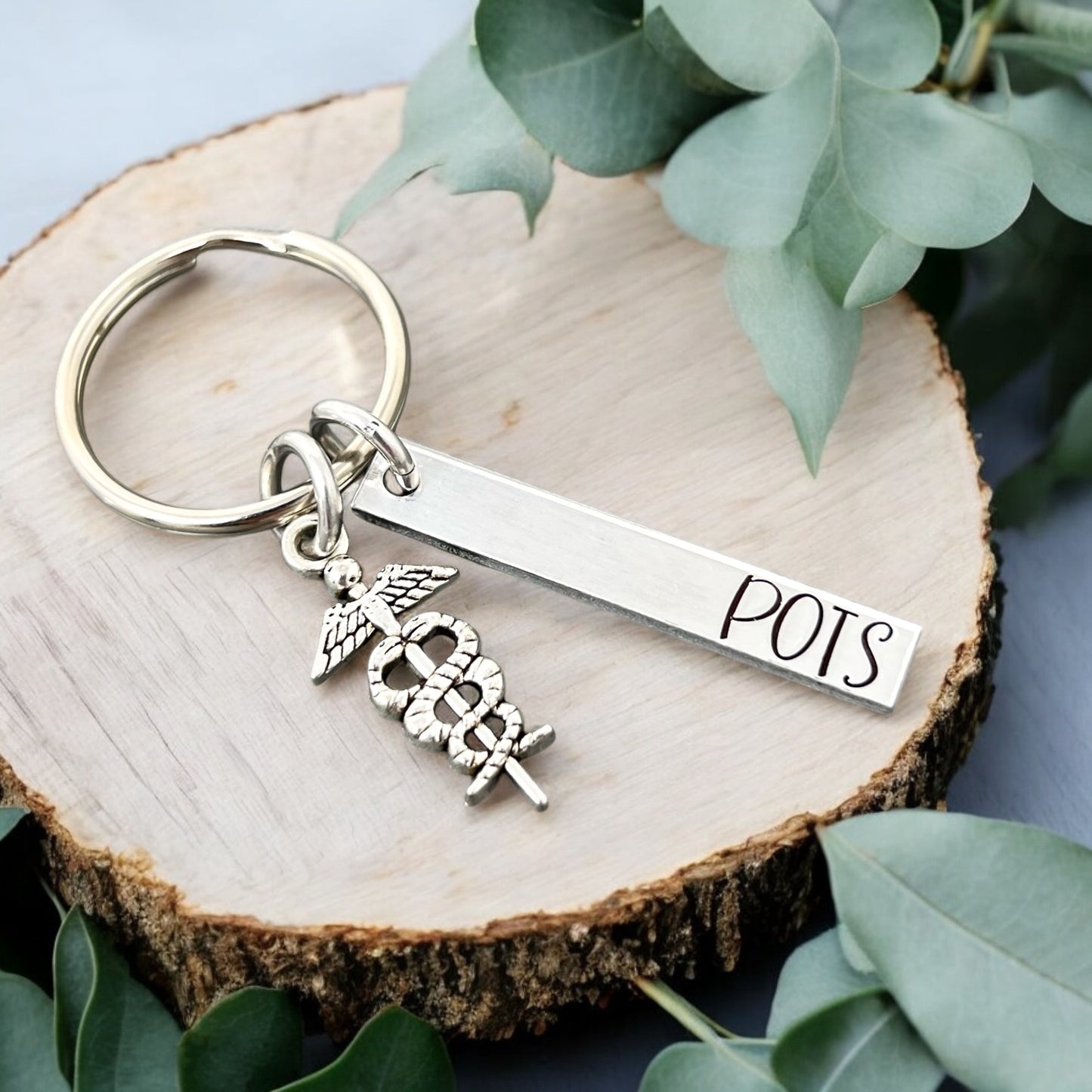 POTS Keychain with Caduceus Charm
