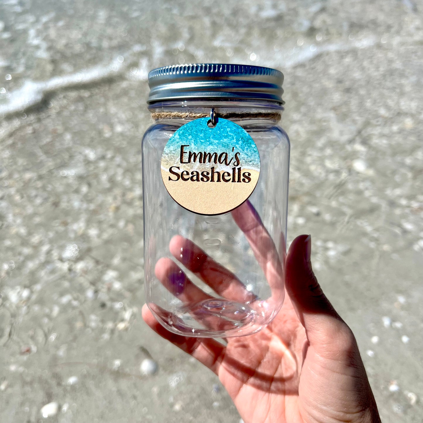 Personalized Name Seashell Jar