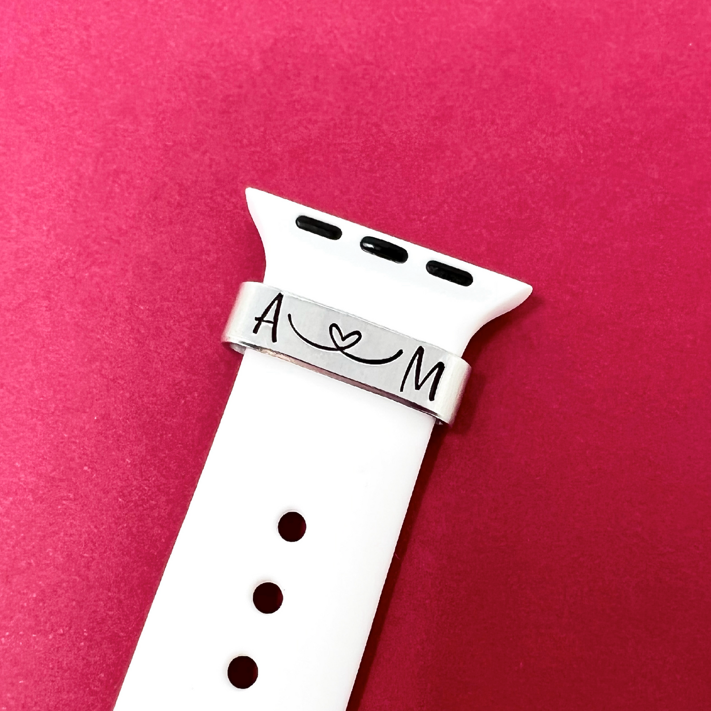 Initials Linked Heart Watch Charm