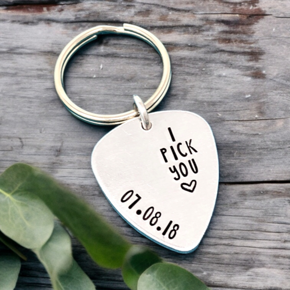 I Pick You Guitar Pick Keychain
