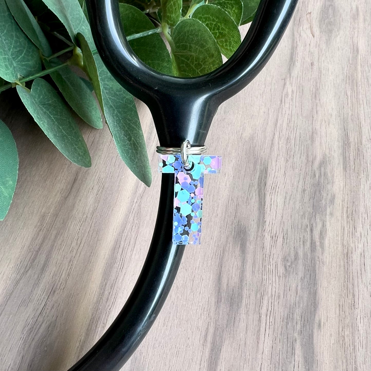 Initial Acrylic Stethoscope Charm