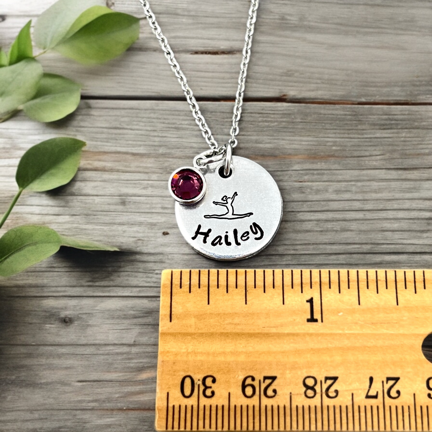 Gymnastics Birthstone Name Necklace