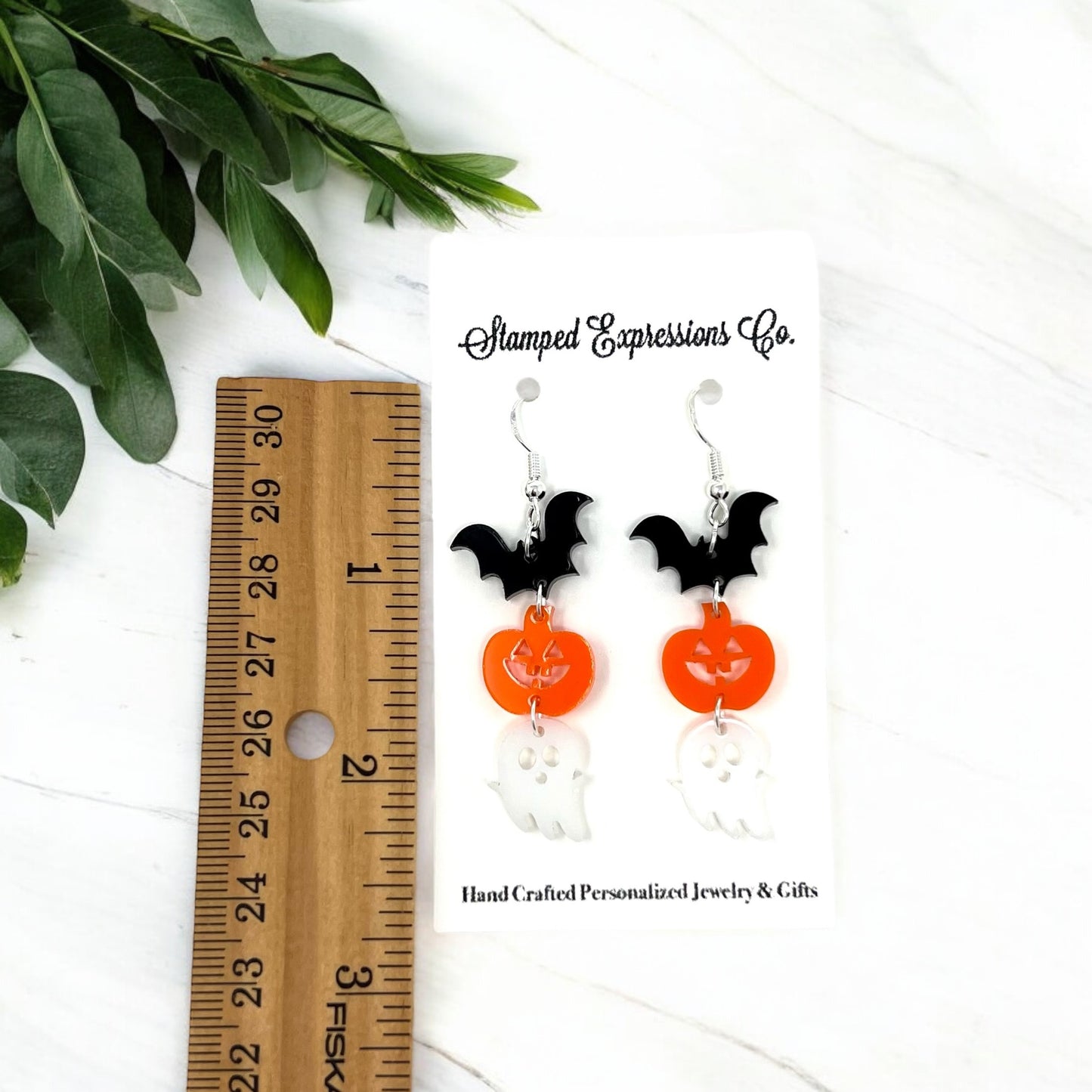 Bat Pumpkin Ghost Earrings