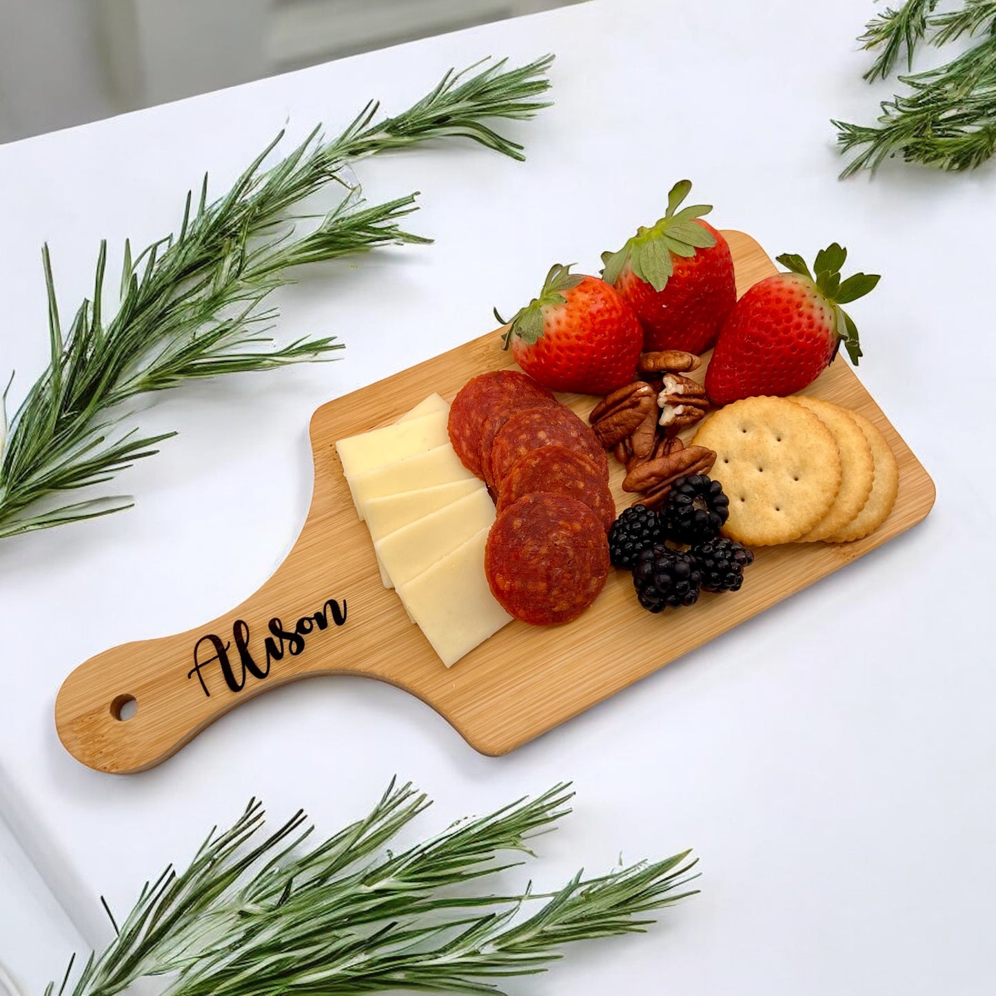 Mini Personalized Charcuterie Board On The Handle