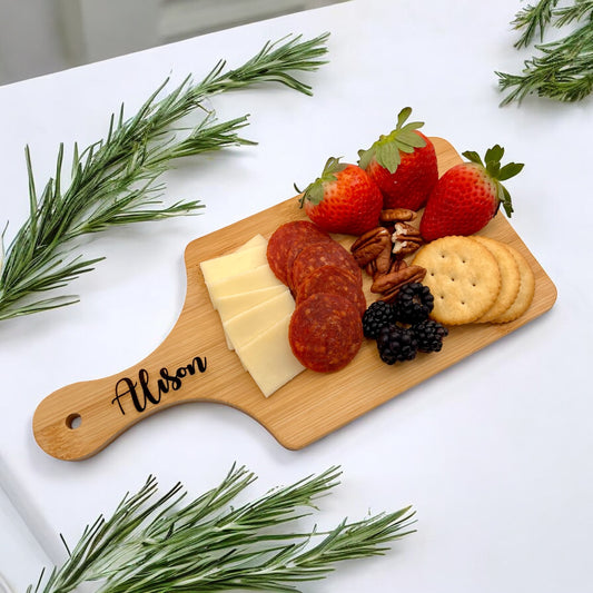 Mini Personalized Charcuterie Board On The Handle
