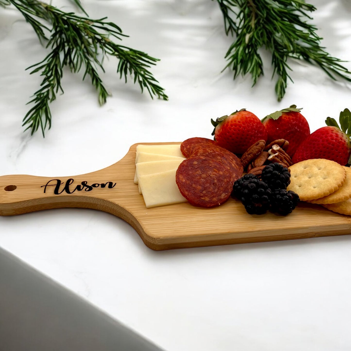 Mini Personalized Charcuterie Board On The Handle