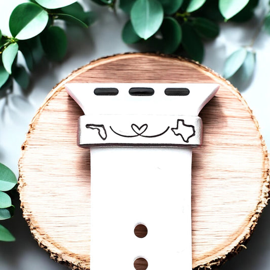 States Linked Heart Watch Charm