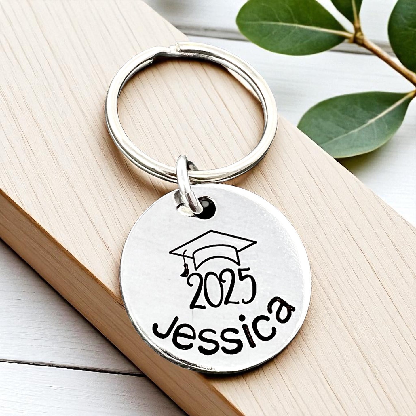 Grad Cap Disc Keychain