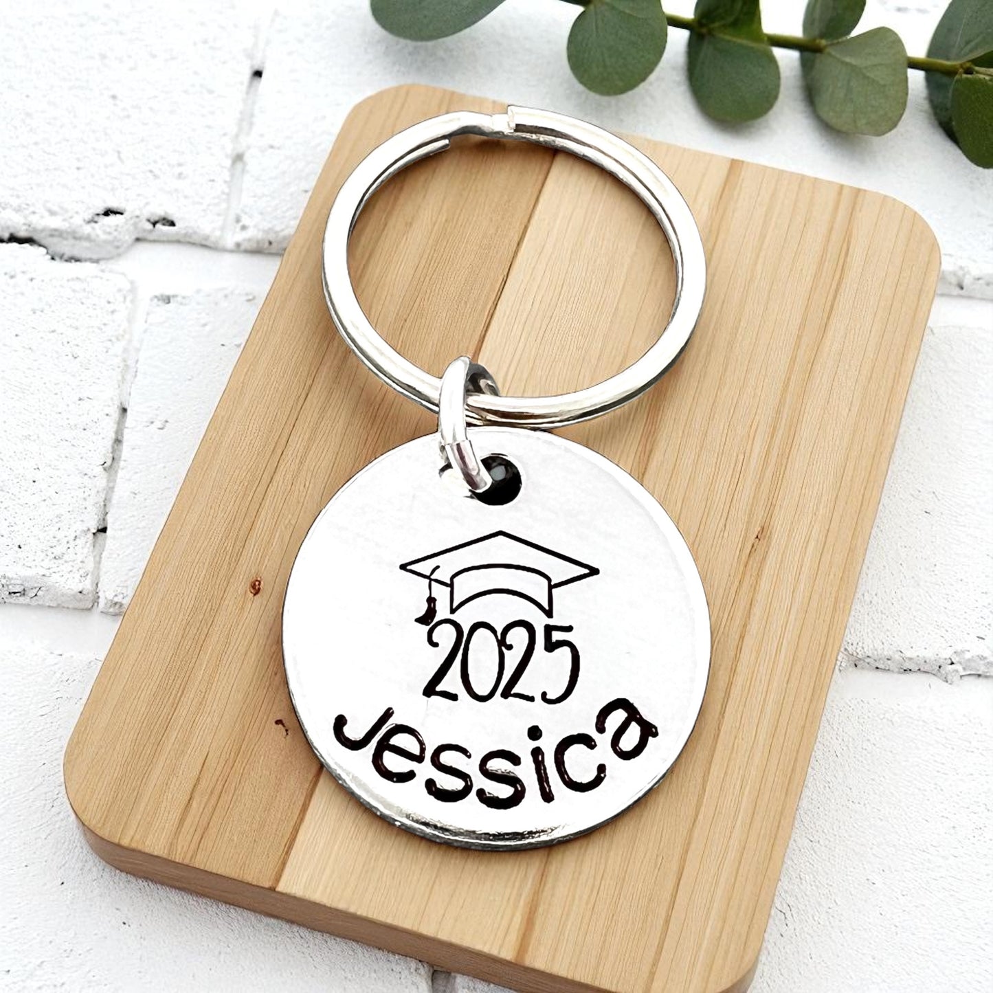 Grad Cap Disc Keychain