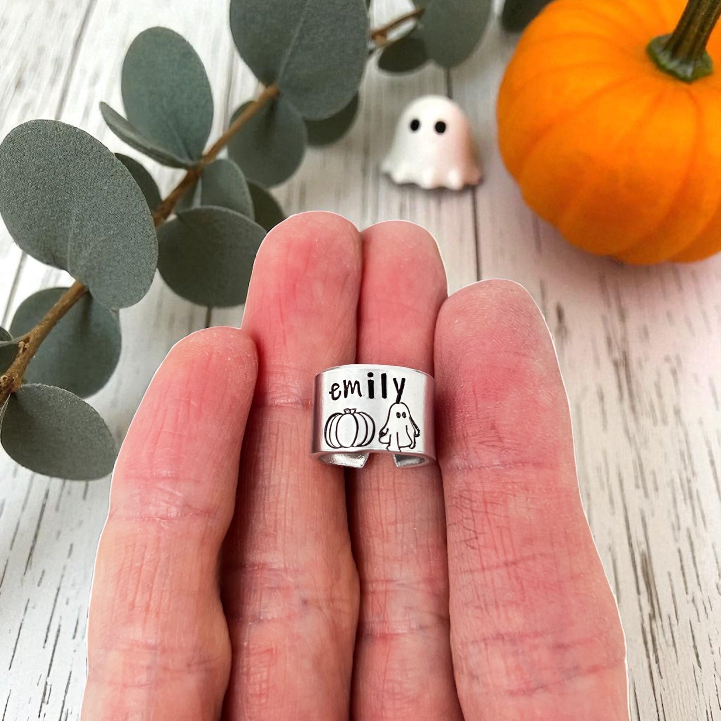 Ghost Pumpkin Custom Name Stethoscope Name Tag