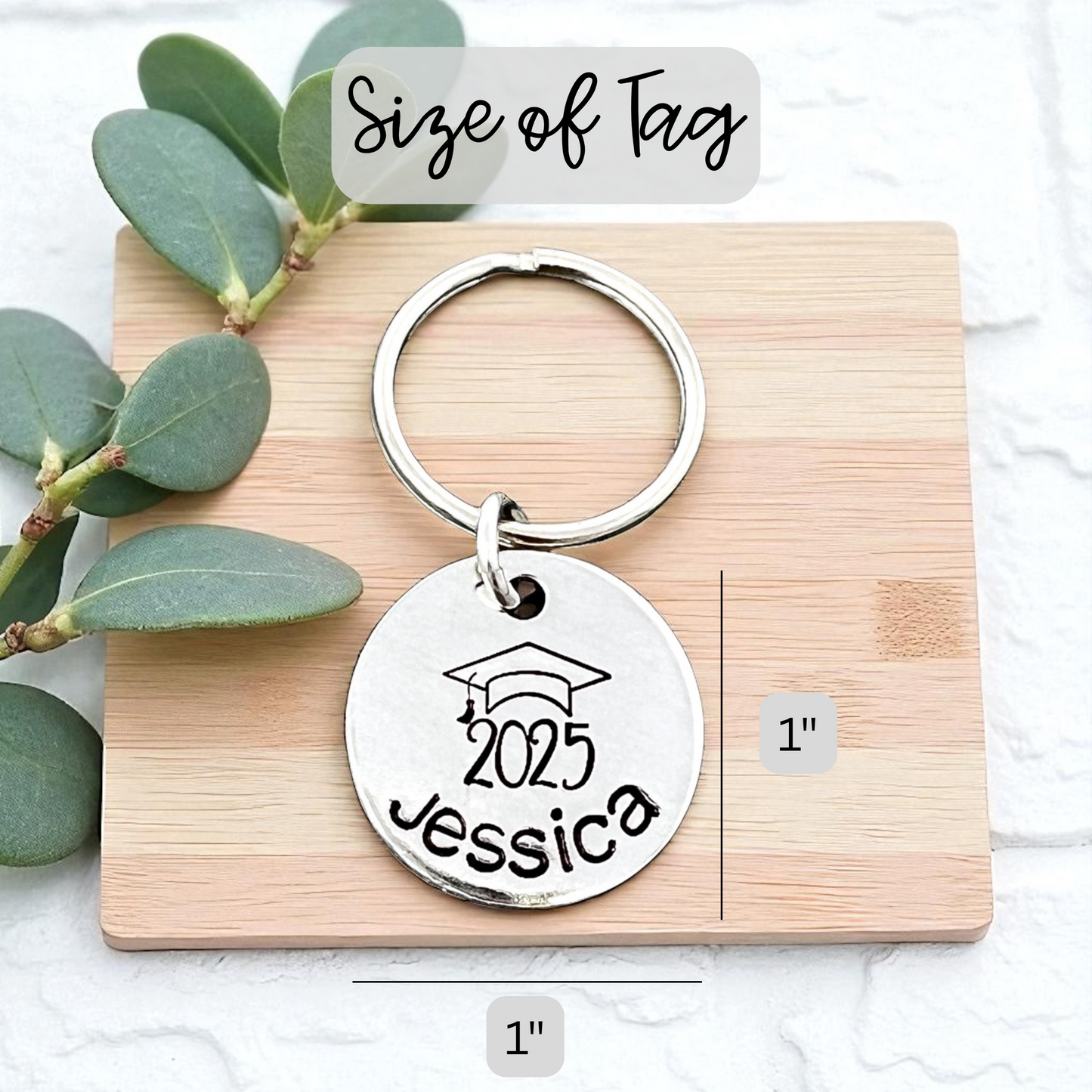 Grad Cap Disc Keychain