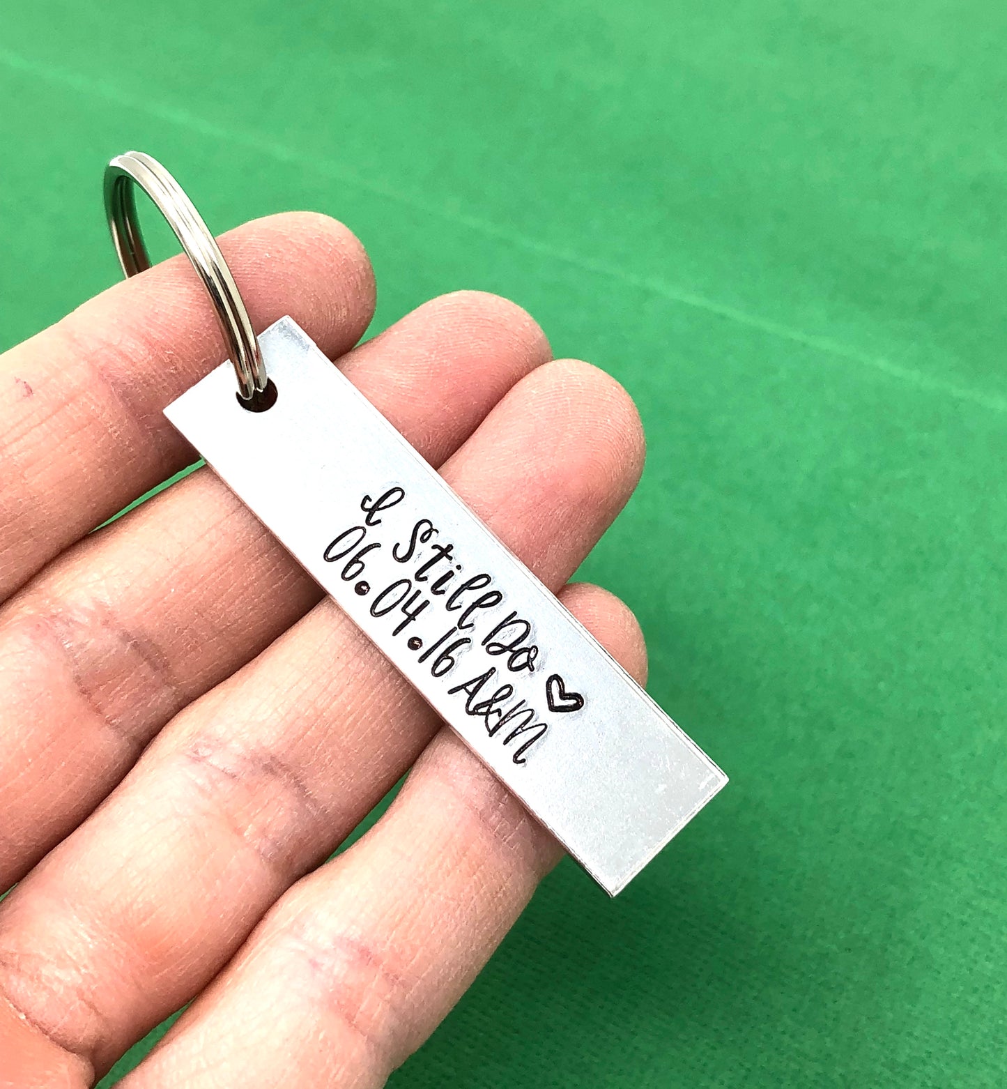 I Still Do Date Initials Keychain