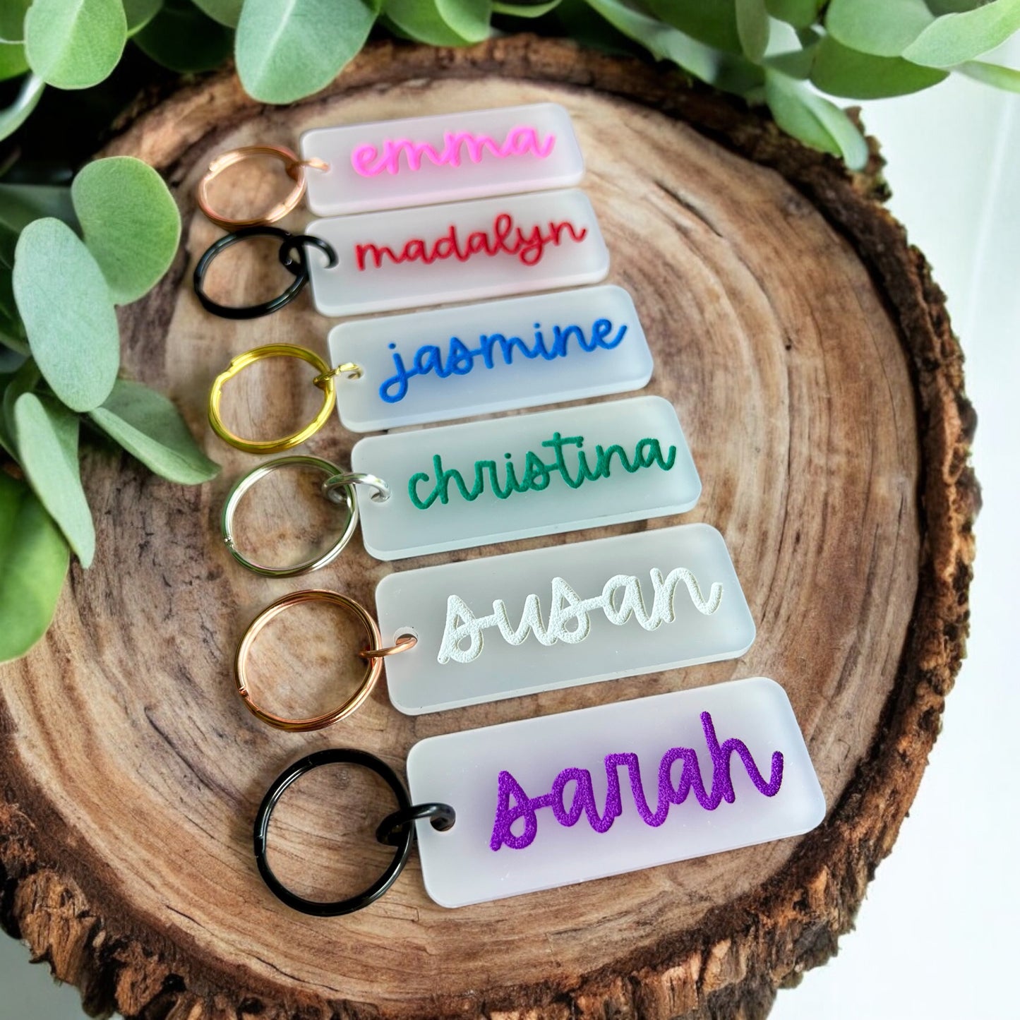 Custom Color Name Acrylic Keychain