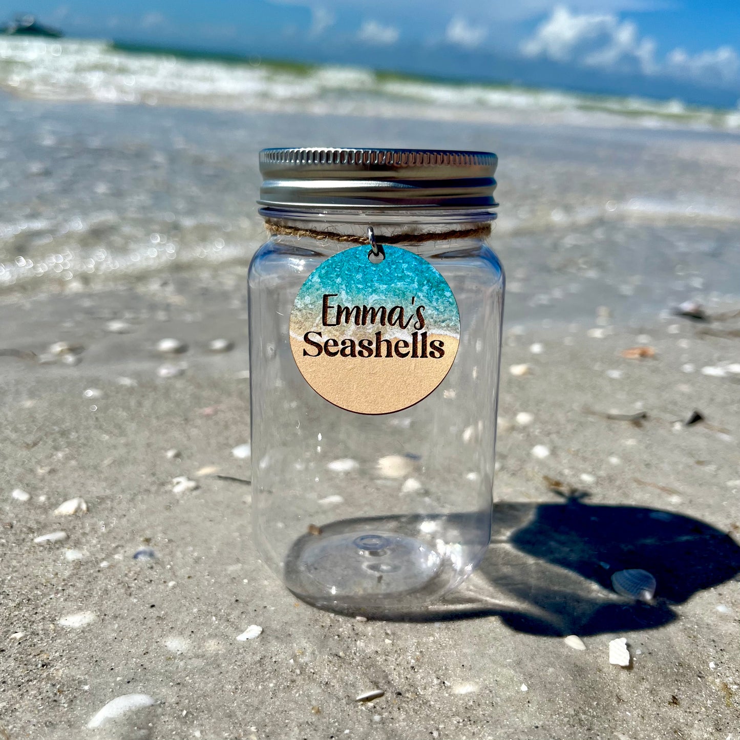 Personalized Name Seashell Jar