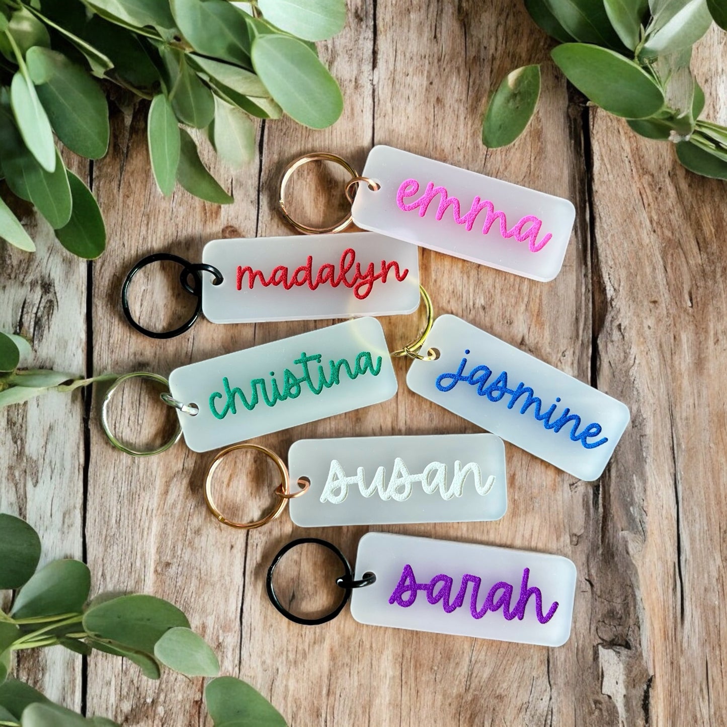 Custom Color Name Acrylic Keychain