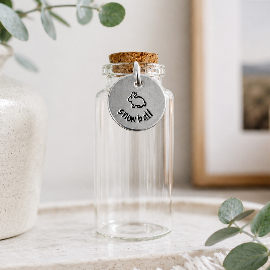 Rabbit Fur Keepsake Jar