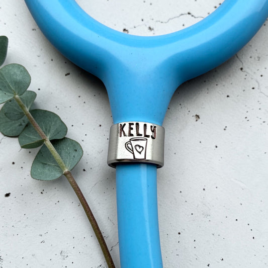 Coffee Cup Stethoscope ID Tag