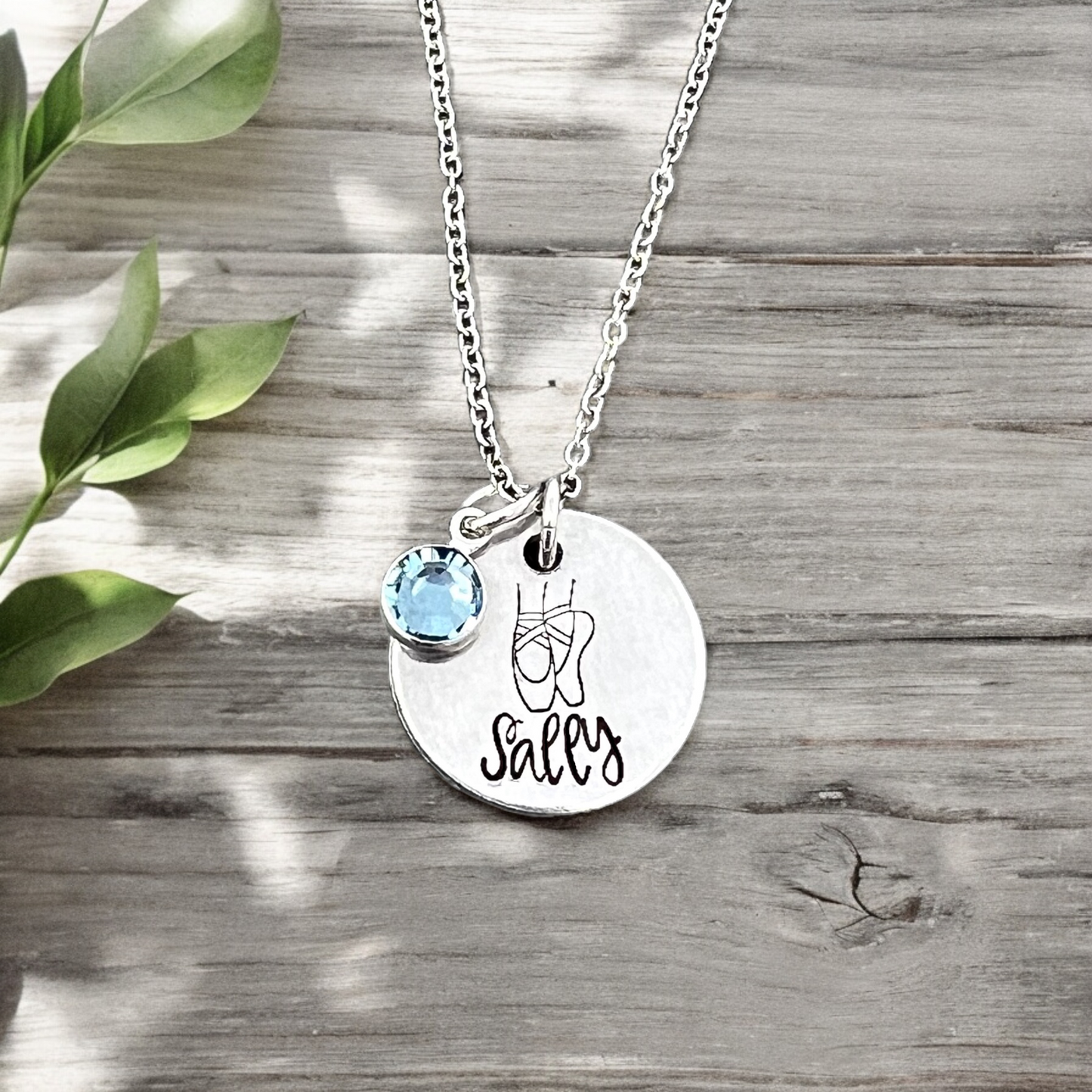 Dance Birthstone Name Necklace