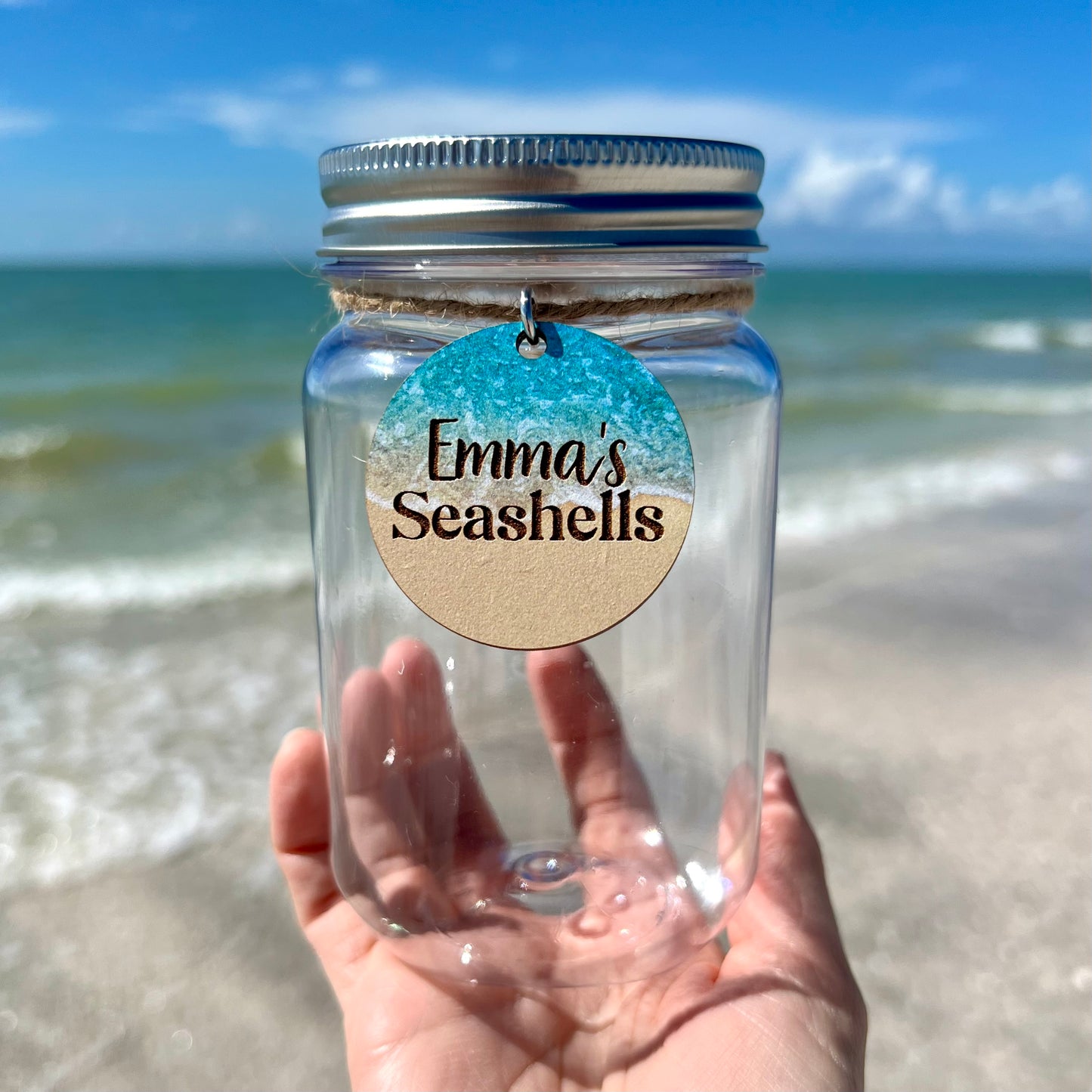 Personalized Name Seashell Jar