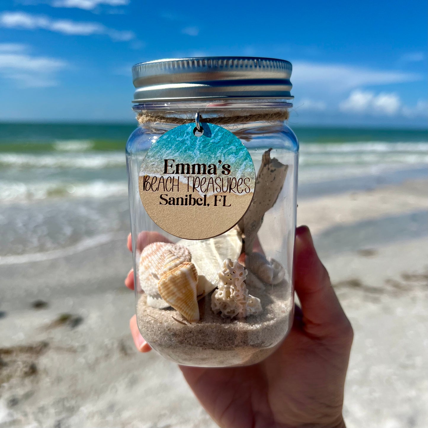 Beach Treasures Seashell Jar