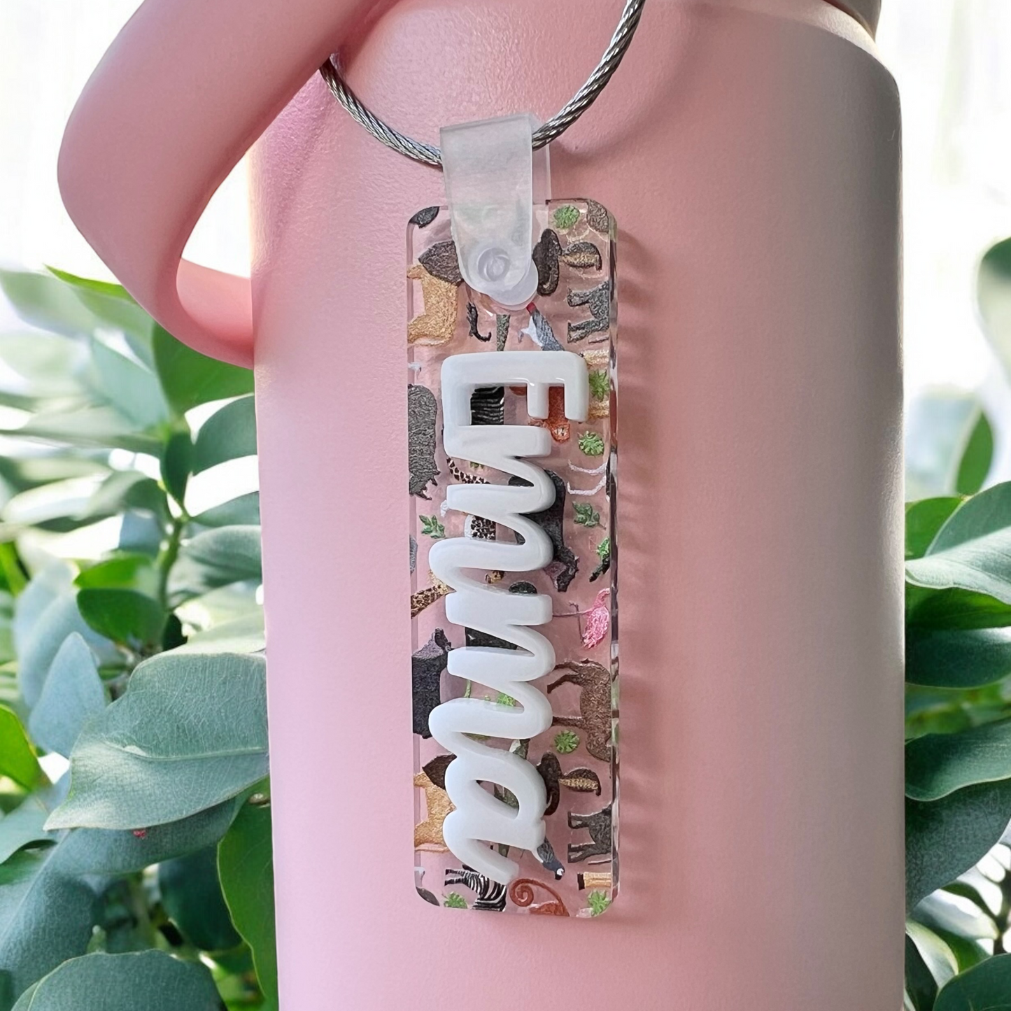 Zoo Animals Safari Water Bottle Name Tag