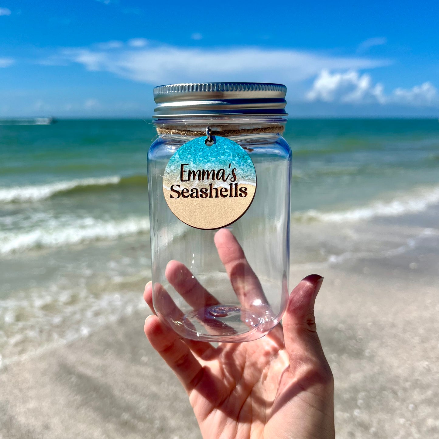 Personalized Name Seashell Jar