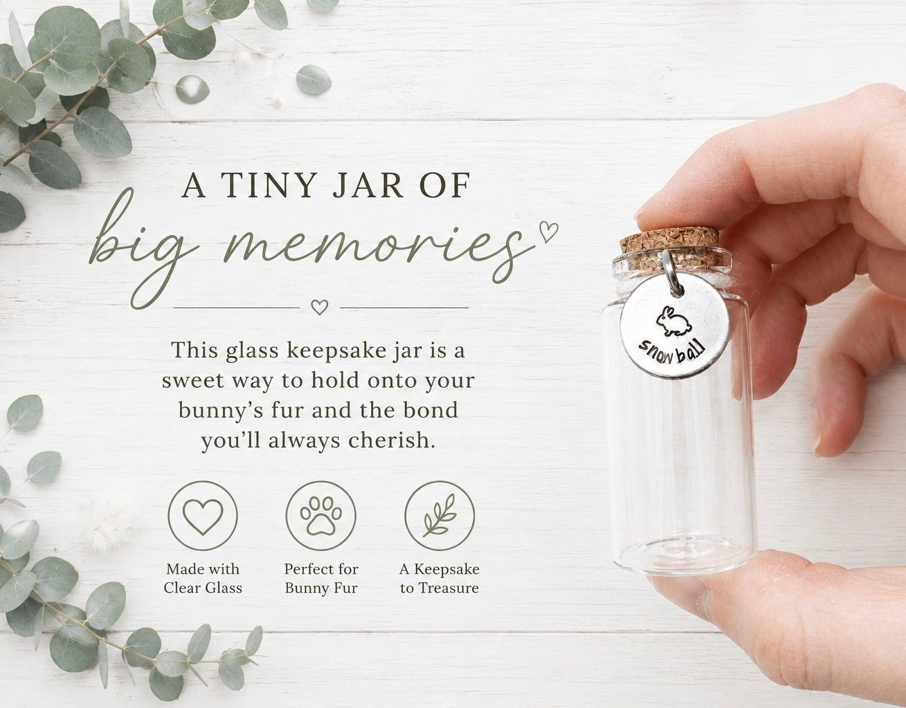 Rabbit Fur Keepsake Jar