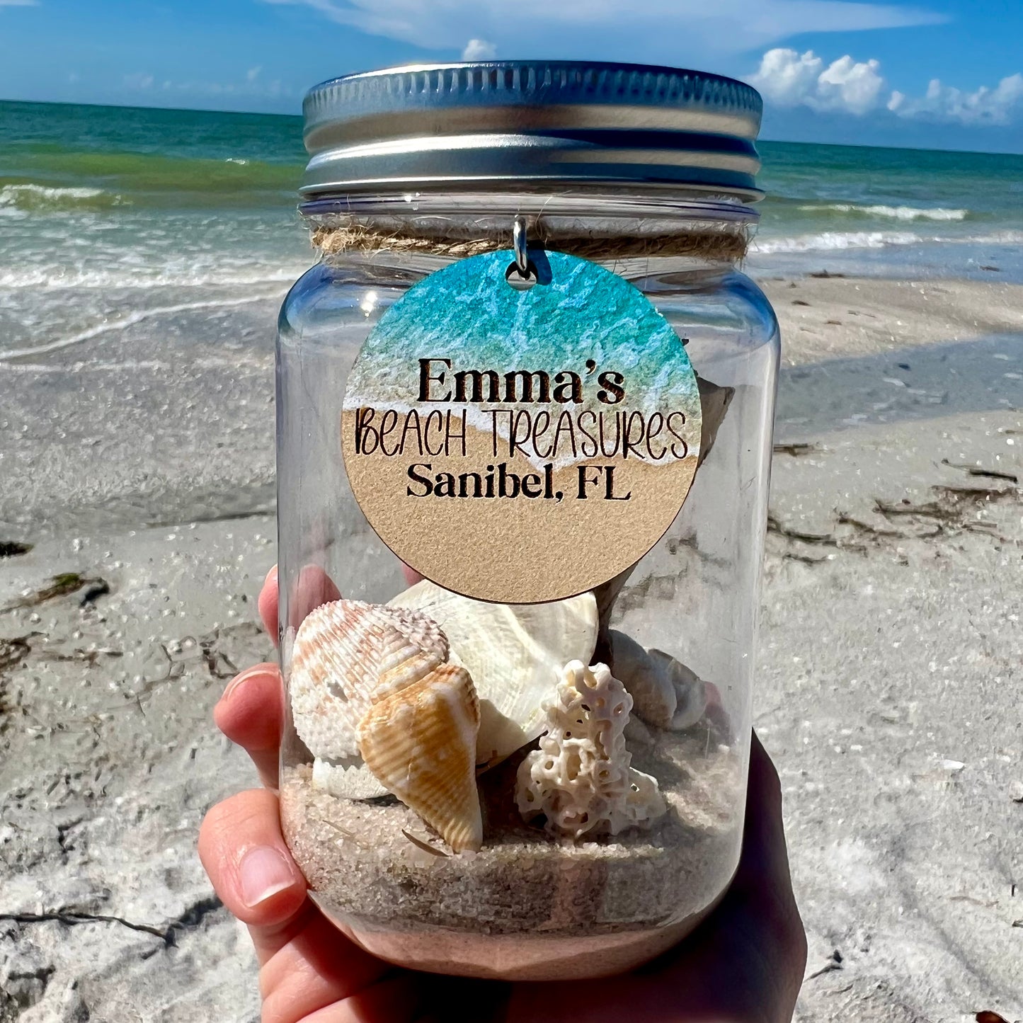 Beach Treasures Seashell Jar