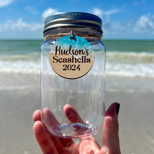 Personalized Name and Year Seashell Jar