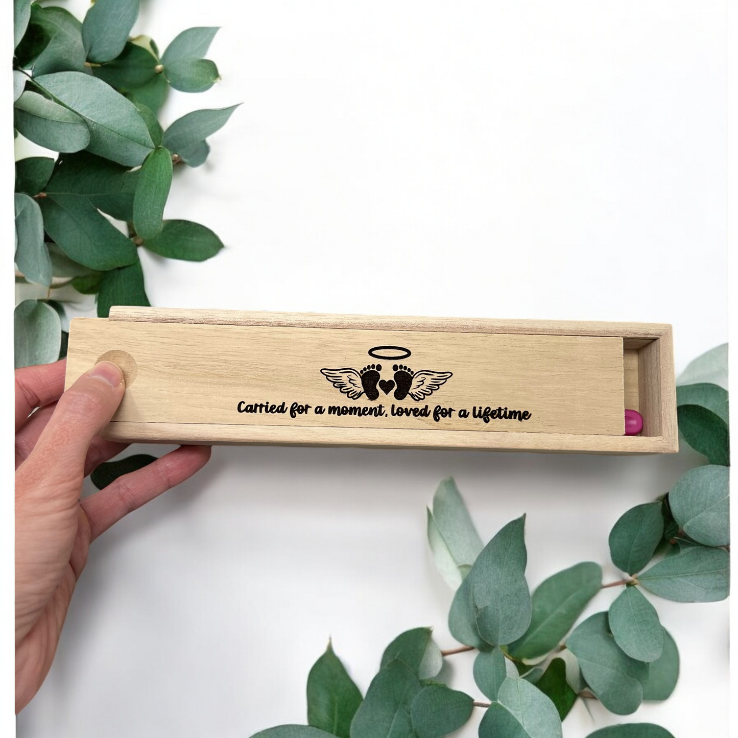 Wooden Pregnancy Test Box Miscarriage Quote