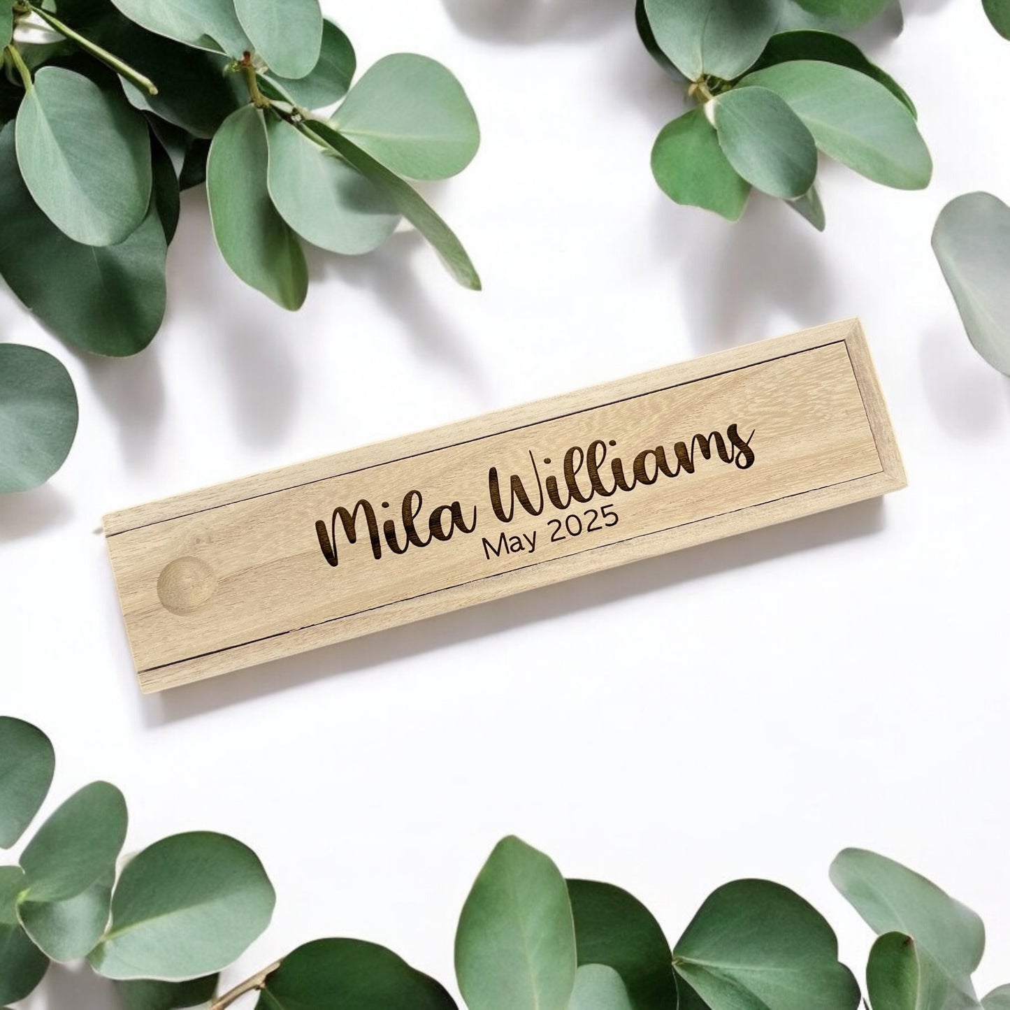 Wooden Pregnancy Test Box Name Due Date