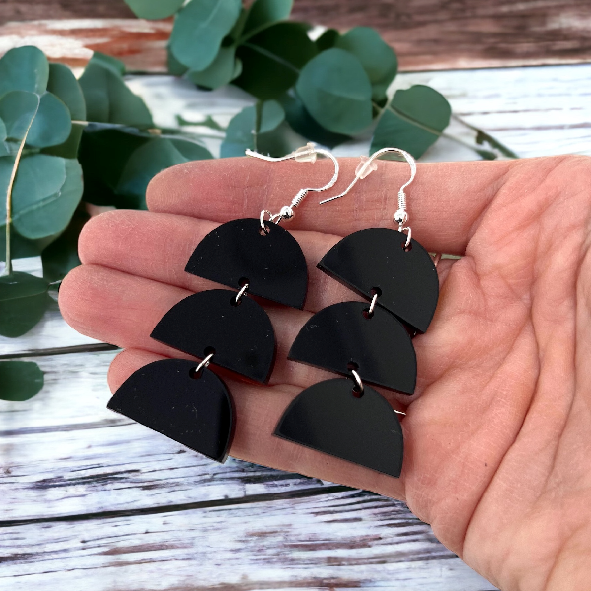 Black Trio Earrings