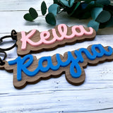 Wood & Acrylic Name Keychain