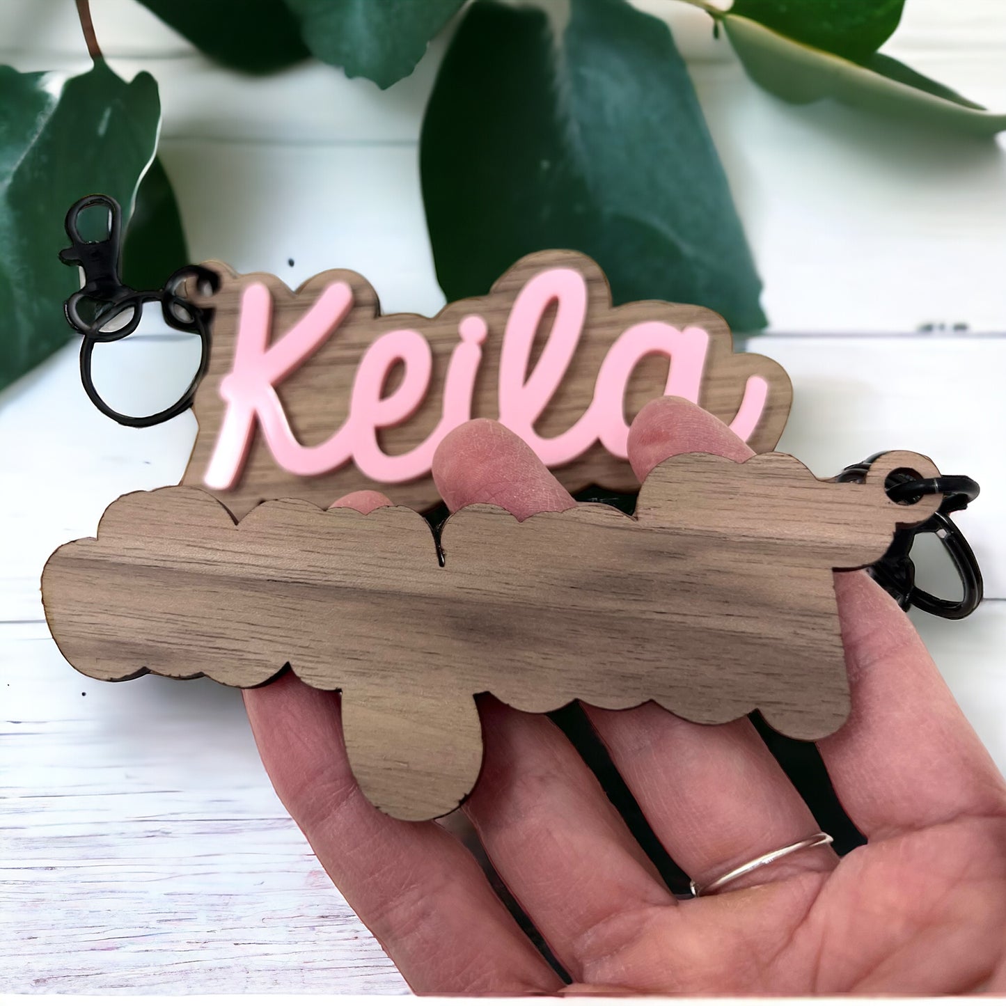 Wood & Acrylic Name Keychain