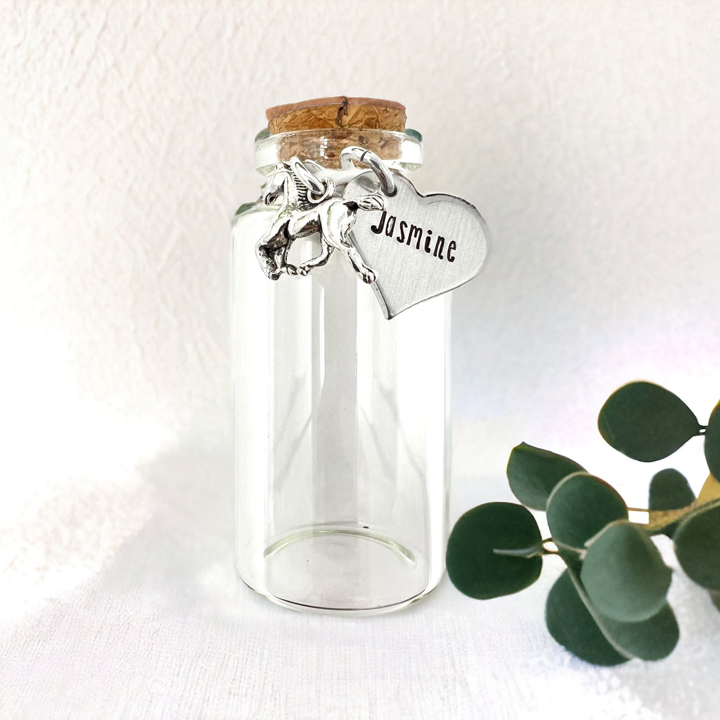 Horse Mane Heart Charm Keepsake Jar