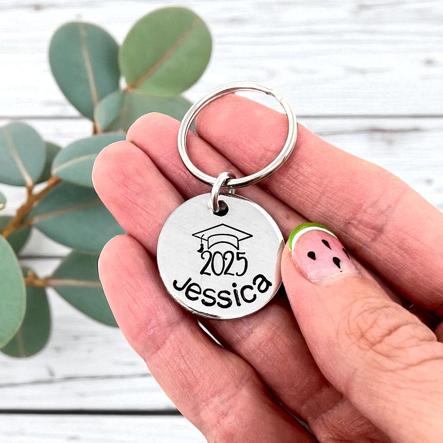 Grad Cap Disc Keychain