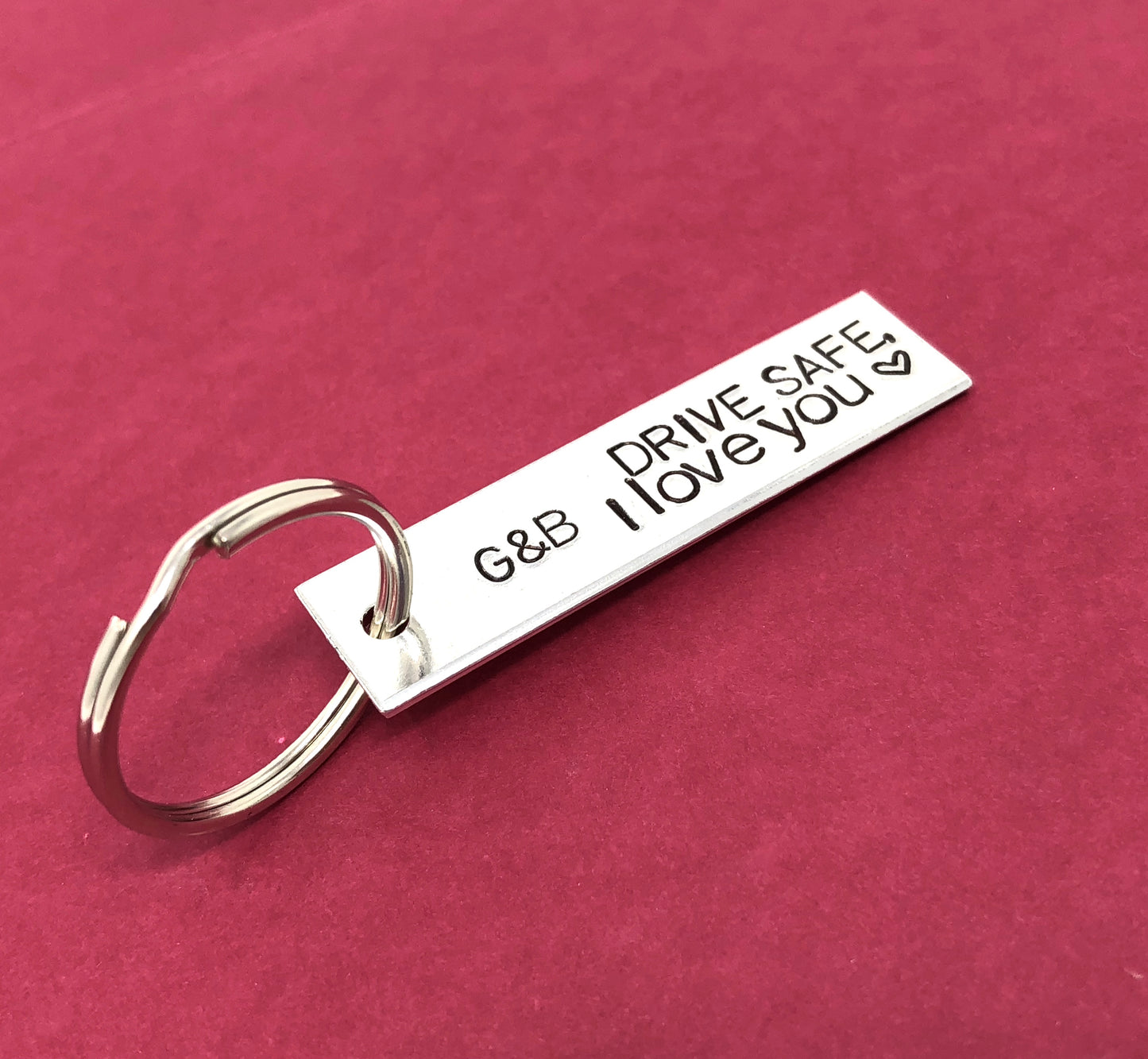 Drive Safe Initials Keychain