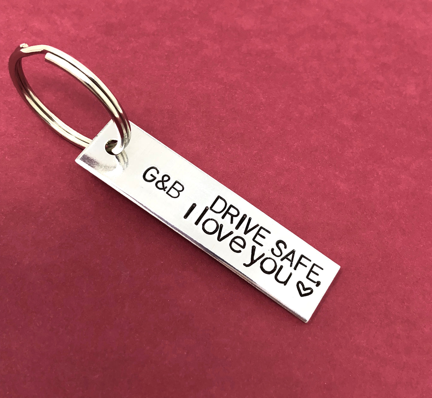 Drive Safe Initials Keychain