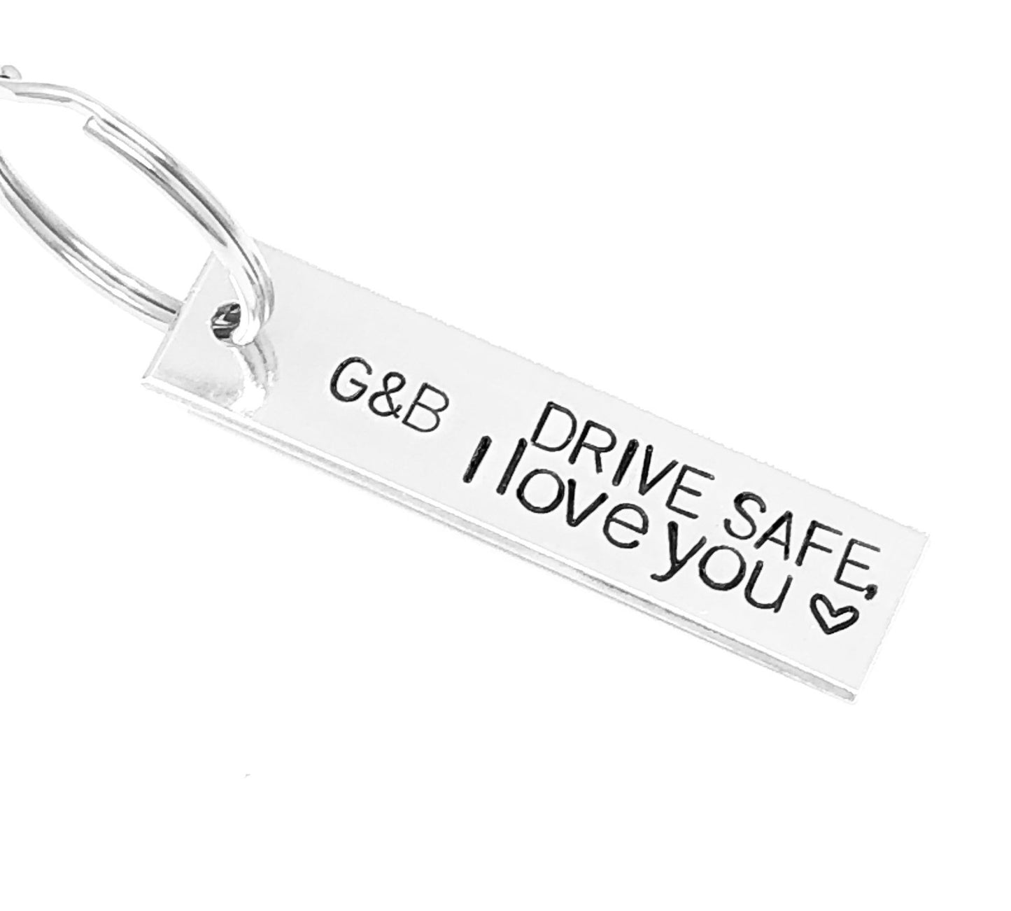 Drive Safe Initials Keychain